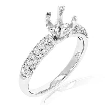 Vir Jewels 1/2 Cttw Semi Mount Diamond Engagement Ring 14k White Gold Round Bridal In Silver