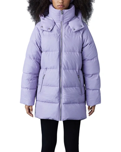 Mackage Karsyn-dl Leather Coat In Purple