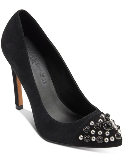 Karl Lagerfeld Gizela Womens Suede Embellished Pumps In Multi