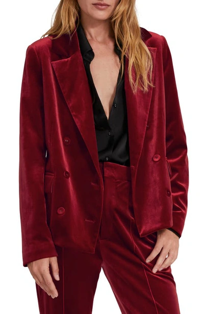 Favorite Daughter The Amore Satin Jacket In Maroon