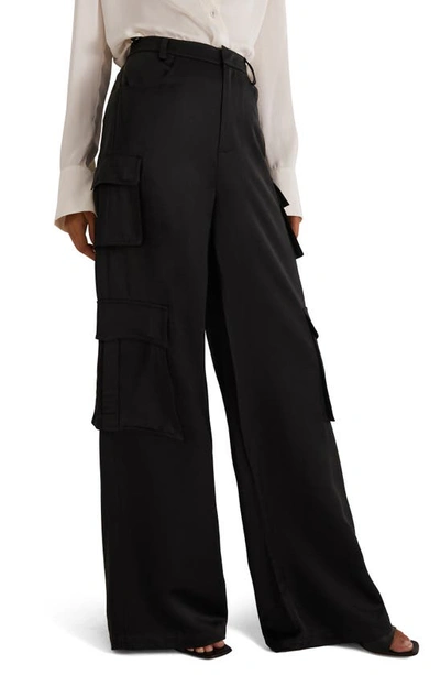 Favorite Daughter Women's Favorite Twill Wide-leg Cargo Pants In Black