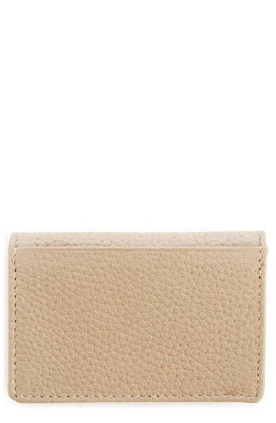 Royce New York Leather Card Case In Taupe - Gold Foil