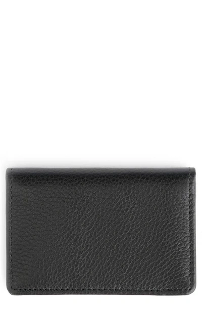 Royce New York Leather Card Case In Black- Deboss