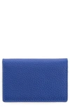 Royce New York Leather Card Case In Blue - Deboss