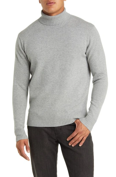 Peter Millar Crown Crafted Alpine Merino Wool & Cashmere Turtleneck Sweater In British Grey