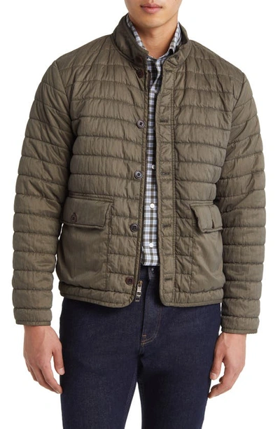 Peter Millar Greenwich Garment Dyed Quilted Bomber Jacket In Washed Black