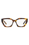 Prada 54mm Cat Eye Optical Glasses In Honey