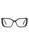 Prada 55mm Square Optical Glasses In Black