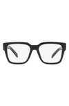 Prada 52mm Square Optical Glasses In Black