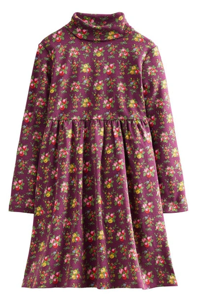 Mini Boden Kids' Floral Long Sleeve Jersey Dress In Berry Purple Orchard |  ModeSens