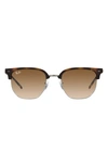 Ray Ban New Clubmaster 51mm Gradient Irregular Sunglasses In Havana