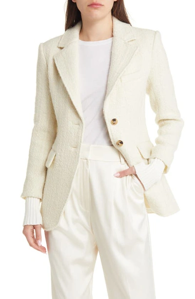 Favorite Daughter The City Layered Tweed Blazer In White Boucle