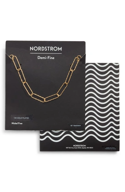 Nordstrom Demifine Faceted Paperclip Necklace In 14k Gold Plated