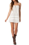 Edikted August Eyelet Tie Strap Cotton Minidress In White