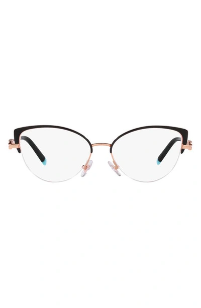 Tiffany & Co 54mm Cat Eye Optical Glasses In Rubber Black