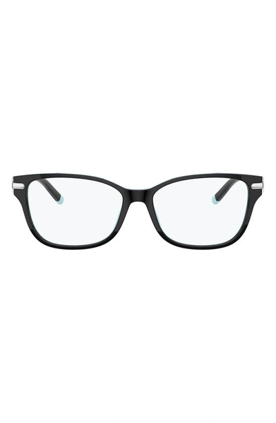 Tiffany & Co 54mm Rectangular Optical Glasses In Black Blue