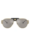 VERSACE 63MM OVERSIZE PILOT SUNGLASSES