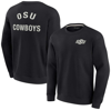 FANATICS SIGNATURE UNISEX FANATICS SIGNATURE BLACK OKLAHOMA STATE COWBOYS SUPER SOFT PULLOVER CREW SWEATSHIRT