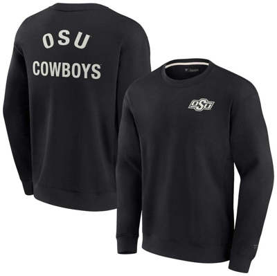 Fanatics Signature Unisex  Black Oklahoma State Cowboys Super Soft Pullover Crew Sweatshirt
