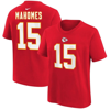 NIKE YOUTH NIKE PATRICK MAHOMES RED KANSAS CITY CHIEFS PLAYER NAME & NUMBER T-SHIRT