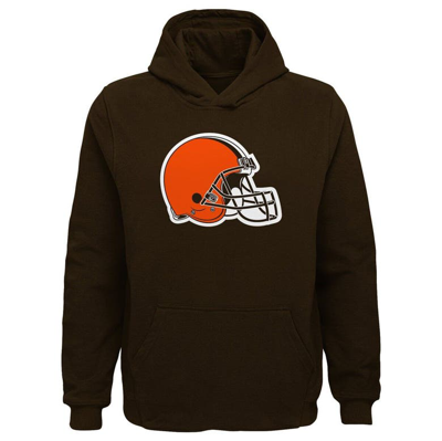 Outerstuff Kids' Youth Brown Cleveland Browns Team Logo Pullover Hoodie
