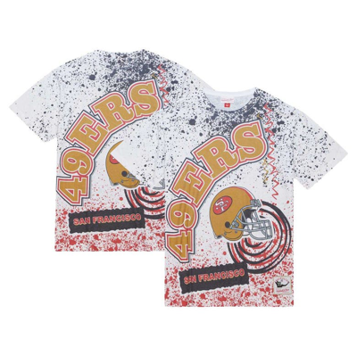 Mitchell & Ness Men's  White San Francisco 49ers Team Burst Sublimated T-shirt