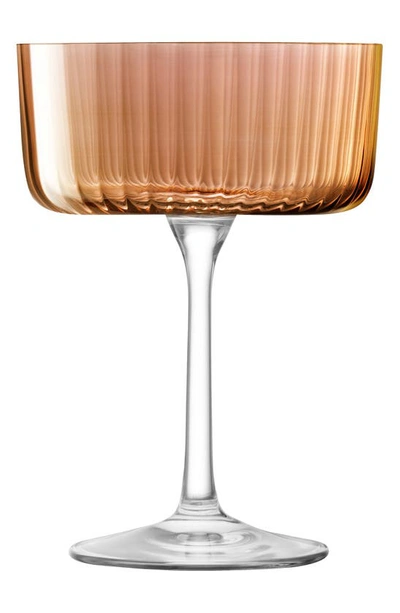 Lsa Gems Set Of 4 Champagne/cocktail Glasses In Amber/ Orange