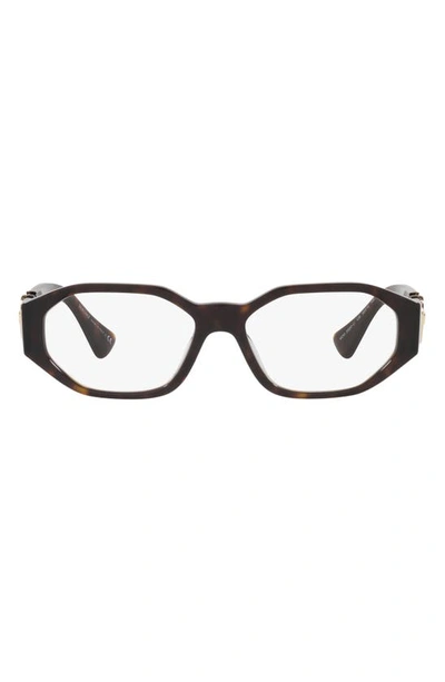 Versace 54mm Irregular Optical Glasses In Havana