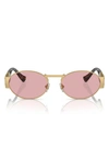 Versace 56mm Oval Sunglasses In Matte Gold