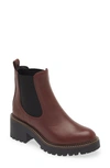 Nordstrom Miah Water Resistant Chelsea Lug Boot In Burgundy