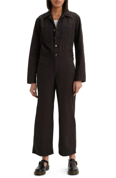 Levi's Iconic Long Sleeve Denim Jumpsuit In Black
