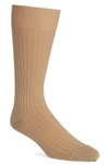 Pantherella Stretch Merino Wool Dress Socks In Lt Khaki