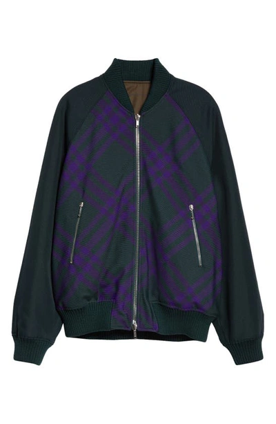 Burberry Printed Bomber Jacket In Blue
