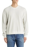 Frame Waffle Knit Cotton Sweatshirt In Oatmeal