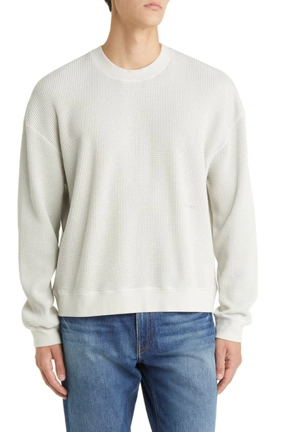 Frame Waffle Knit Cotton Sweatshirt In Oatmeal