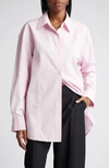 Alexander Wang Bead Detail Cotton Button-up Shirt In Light Pink