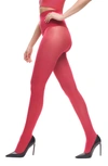 Heist The Sixty High Opaque Tights In Magenta