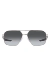 Prada Tinted Logo-print Sunglasses In Silver