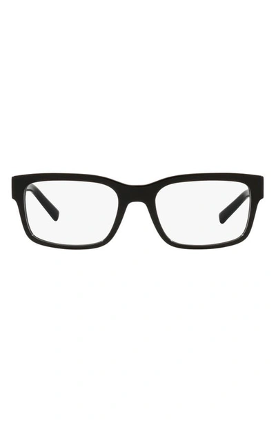 Dolce & Gabbana 55mm Rectangular Optical Glasses In Black