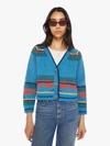 Mother The Raglan Crop Cardigan Oh You Pretty Thing Dazzling Sweater In Blue