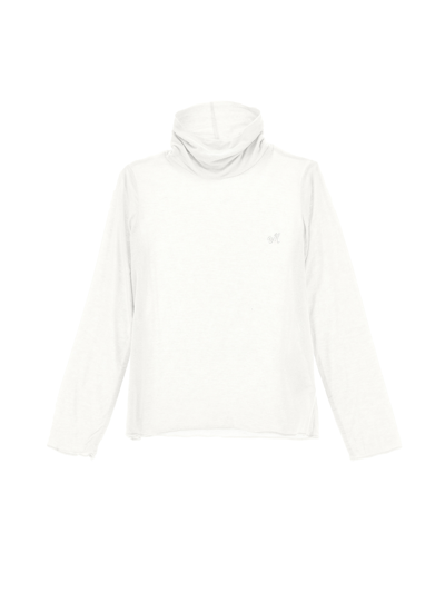 Monnalisa Kids'   Jersey Turtleneck With Rhinestones In Cream