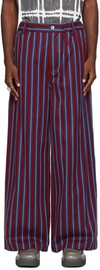 MARNI RED & BLACK STRIPED TROUSERS