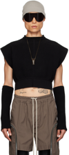 RICK OWENS BLACK CROPPED SWEATER