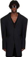 Rick Owens Black Edfu Coat In 09 Black