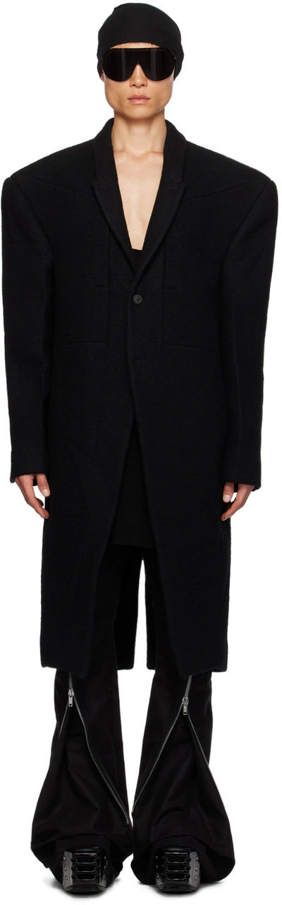 Rick Owens Black Jumbo Tatlin Coat In 09 Black