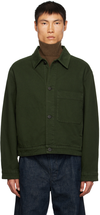 Lemaire Green Boxy Trucker Denim Jacket