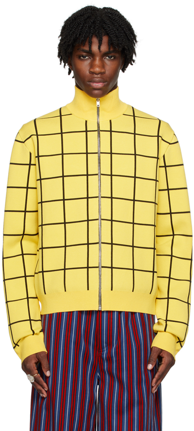 Marni Yellow Check Sweater In Chy56 Maize