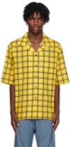 Marni Short-sleeve Checked Shirt In Bcy56 Maize