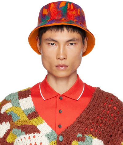 Zegna X The Elder Statesman Multicolor Gradient Hat In Or2 Orange