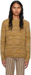Cmmn Swdn Yellow Dropped Shoulder Sweater In Mustard Stripe